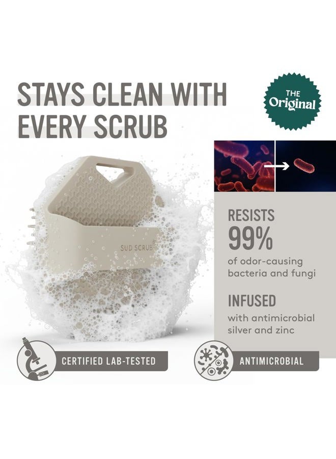 Sud Scrub Antimicrobial Silicone Body Scrubber, Exfoliating Scrubber For Sensitive Skin, Eco Friendly Shower Body, Brush Showering, Clay - Image 2