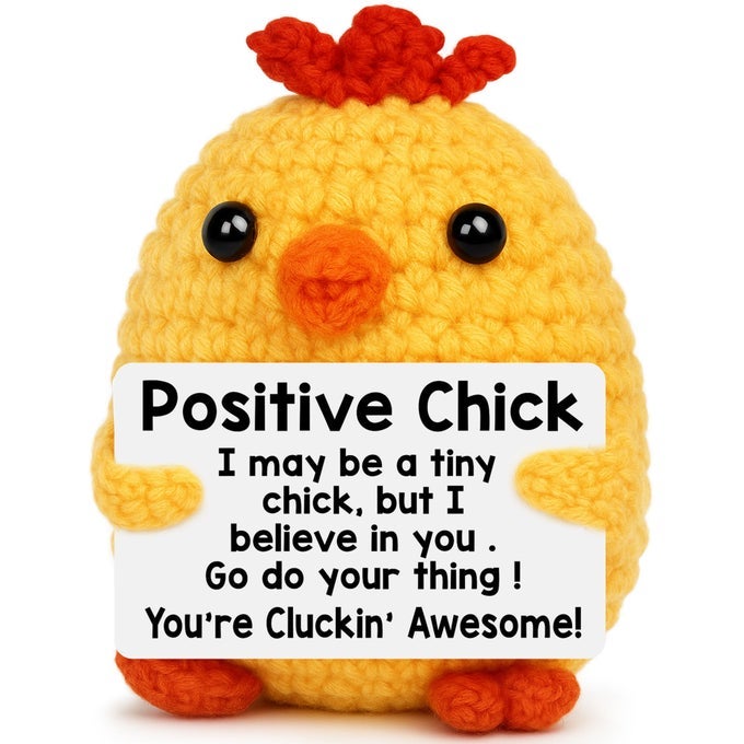 Mini Chicken Valentines Day Kids Daughter Gifts for Her Easter Basket Essentials Stuffers Gifts for Teens Girls Birthday Gift for Women Positive Crochet Animals Emotional Plush Support Handmade Chick