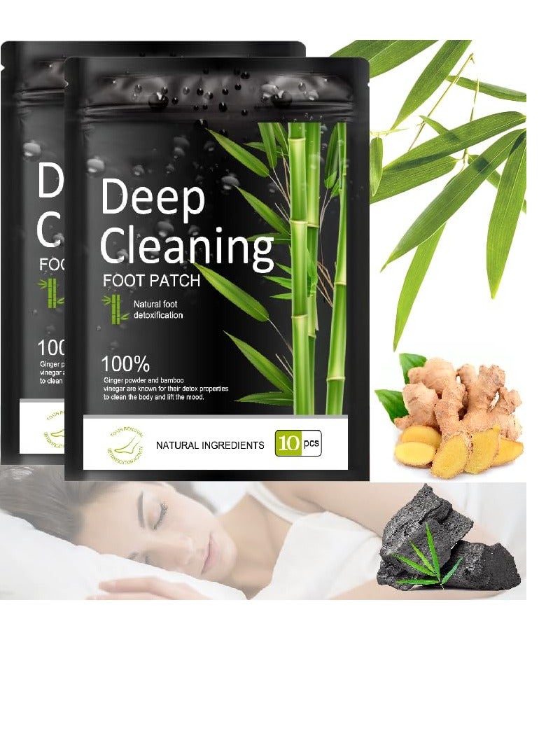 Excefore Detox Foot Pads, Pack of 20, Deep Cleansing Foot Pads, 100% Natural Bandoo Detoxification Plasters for Feet, Relieves Stress & Fatigue, Improves Sleep - Image 1