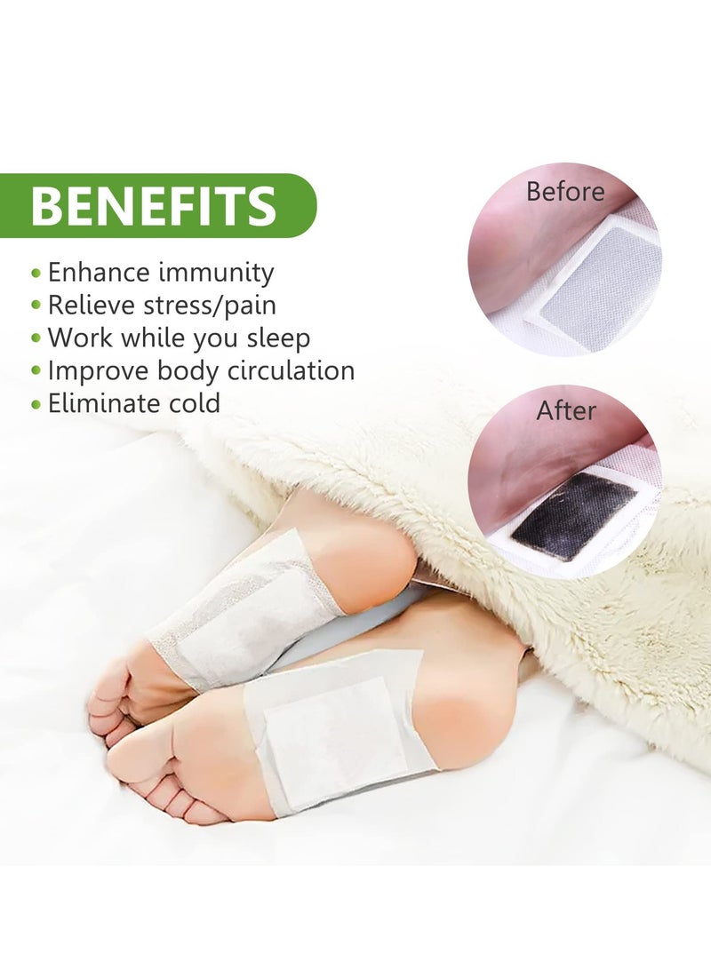 Excefore Detox Foot Pads, Pack of 20, Deep Cleansing Foot Pads, 100% Natural Bandoo Detoxification Plasters for Feet, Relieves Stress & Fatigue, Improves Sleep - Image 3