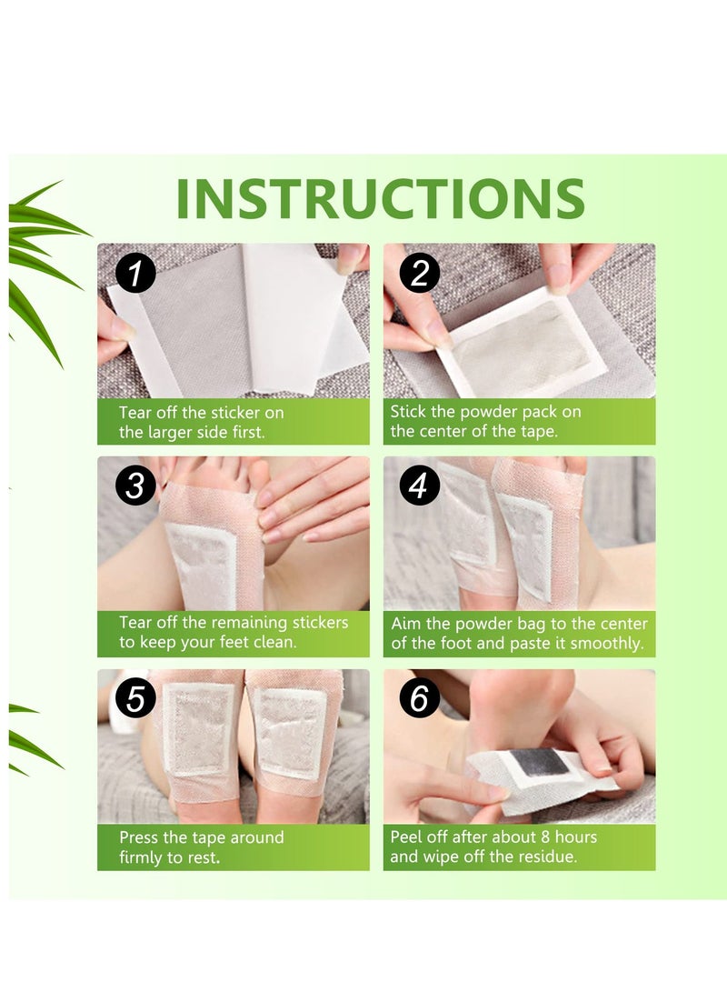 Excefore Detox Foot Pads, Pack of 20, Deep Cleansing Foot Pads, 100% Natural Bandoo Detoxification Plasters for Feet, Relieves Stress & Fatigue, Improves Sleep - Image 4