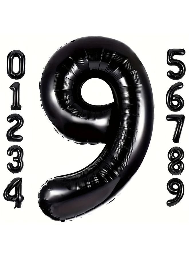 Model 6 Black 16 Inch Foil Number Balloon Set 0 9 For Birthday Party Decor - Image 4