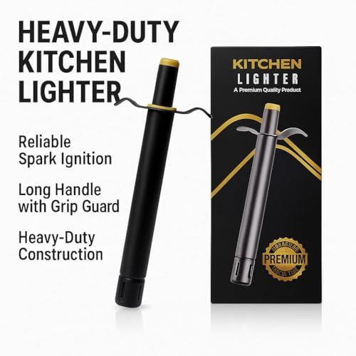 Emergity Long Lasting Manual Kitchen Lighter | Spark Ignition Lighter for Gas Stove & Burner for Home, Restaurant and Outdoor Use - Regular Size Handle with Grip Guard - Image 5