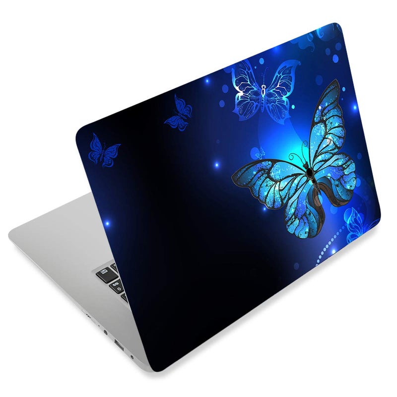 Laptop Stickers Decal,12 13 14 15 15.6 inches Netbook Laptop Skin Sticker Reusable Protector Cover Case for Toshiba Hp Samsung Dell Apple Acer Leonovo Sony Asus Laptop Notebook (Blue Butterfly)