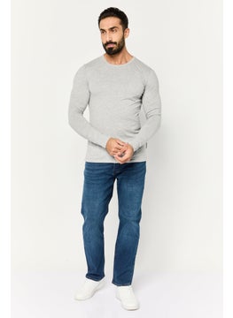 French Connection Men Round Neck Long Sleeves Brand Logo T-Shirt, Grey  - Image 2