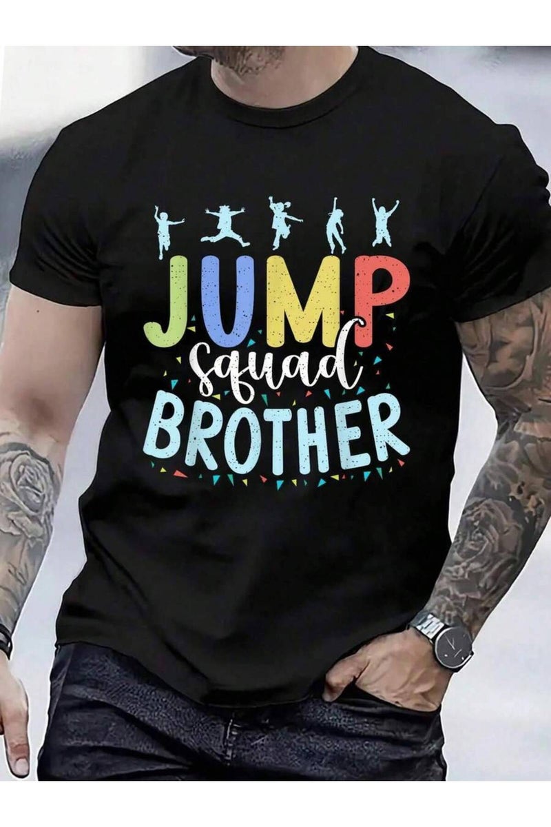 100% Cotton Bounce Jump Squad Brother Trampoline T-Shirt Men's Women's Vintage Summer Vacation Tops Graphic Tee 3XL - Image 2