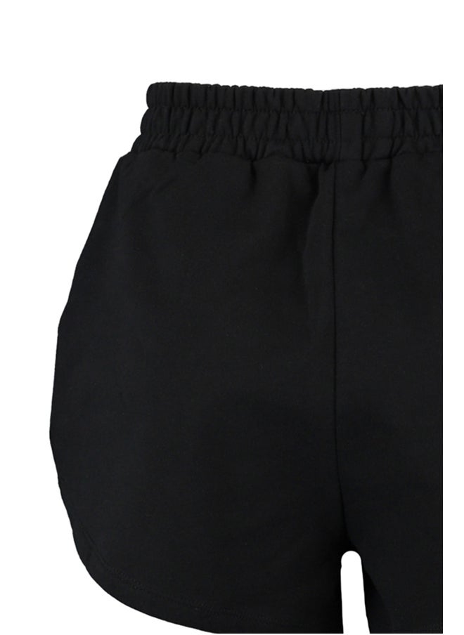 trendyol - Black High Waist Knitted Shorts TWOSS21SR0086 - Image 1