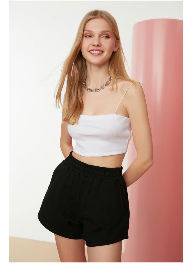 trendyol - Black High Waist Knitted Shorts TWOSS21SR0086 - Image 1