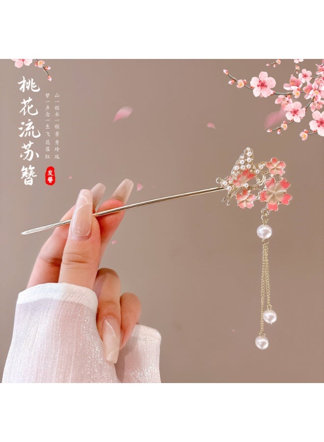 GELESE Ladies Hairpin with Pendant, Updo Hair Accessory French Hair Stick