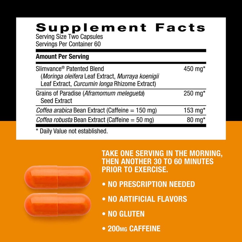BodyDynamix Slimvance XP Metabolism Igniter Botanical Diet Support Advanced Thermogenic Burn More Calories Weight  Fat Loss Energy Focus For Men  Women Proven Ingredients  Caffeine 120 Count 30 Svg - Image 5