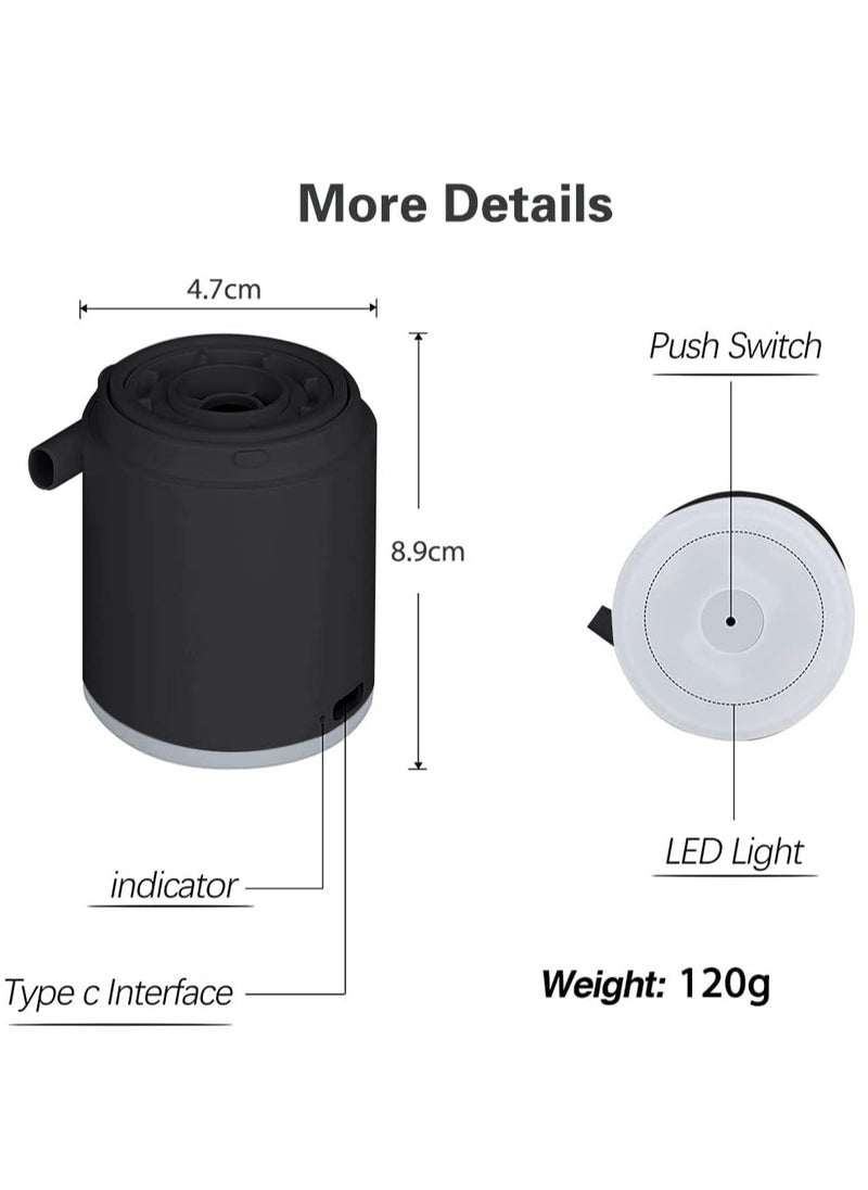 XiuWoo - 3 in 1 Rechargeable Mini Electric Portable Air Pump, Vacuum Bag Pump, Camping Light with 1300mAh Battery for Inflatables or Deflate for Swimming Ring, Air Bed, Mattress Vacuum bags - Image 1