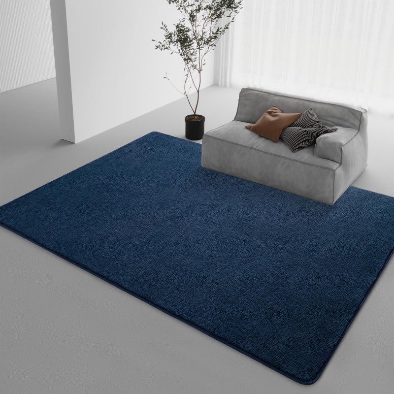 DweIke DweIke Modern Navy Blue Area Rugs for Bedroom Living Room  4x6 ft Thickened Memory-Foam Indoor Carpets  Minimalist Style Carpet Suitable for Boys Girls and Adults with Super Soft Touch  Washable - Image 2