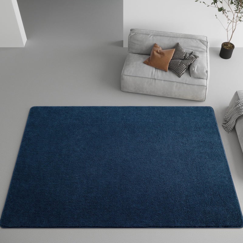 DweIke DweIke Modern Navy Blue Area Rugs for Bedroom Living Room  4x6 ft Thickened Memory-Foam Indoor Carpets  Minimalist Style Carpet Suitable for Boys Girls and Adults with Super Soft Touch  Washable - Image 3
