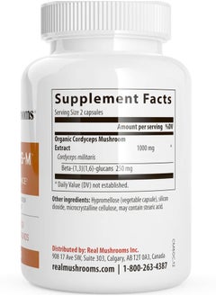 Real Mushrooms Cordyceps-M™, Mushroom Extract Powder, 120 Capsules  - Image 2