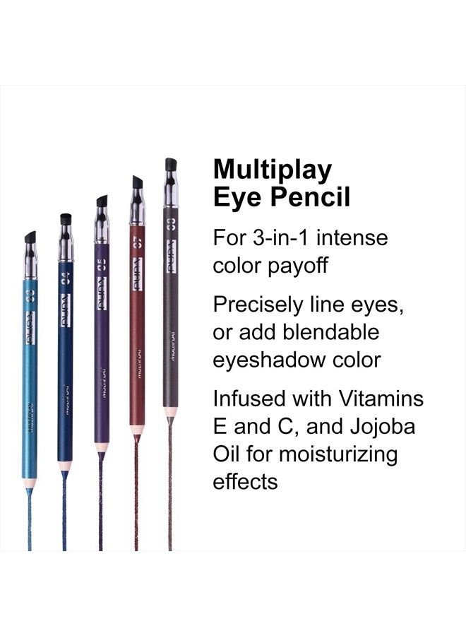 PUPA Milano Multiplay Eye Pencil - Use As Eyeliner Or Eyeshadow - Perfectly Lines The Eyes Look Perfectly Blendable Pure Color - Soft Smooth - 56 Scuba Blue - 0.04 Ounce, 0.04 Ounce (Pack of 1) - Image 2