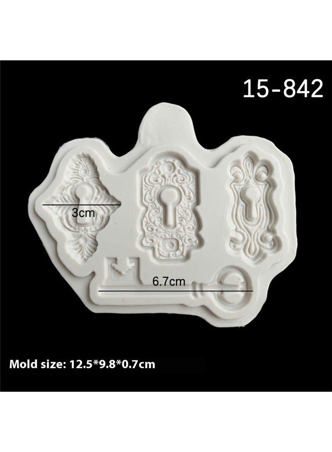 Silicone Fondant Mould , Vintage Key Fondant Molds,Steampunk Molds,Lock And Key Silicone Mold Mini Love Keys Silicone Mold Fondant Chocolate Mold Baking Cake Decorating Tools - Image 5