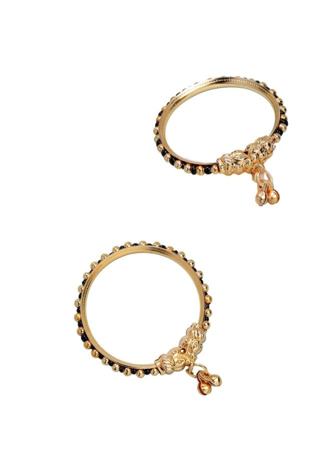 NVR Kids Set of 2 Rhodium-Plated Artificial Beads Nazariya Kada Bracelet - Image 1