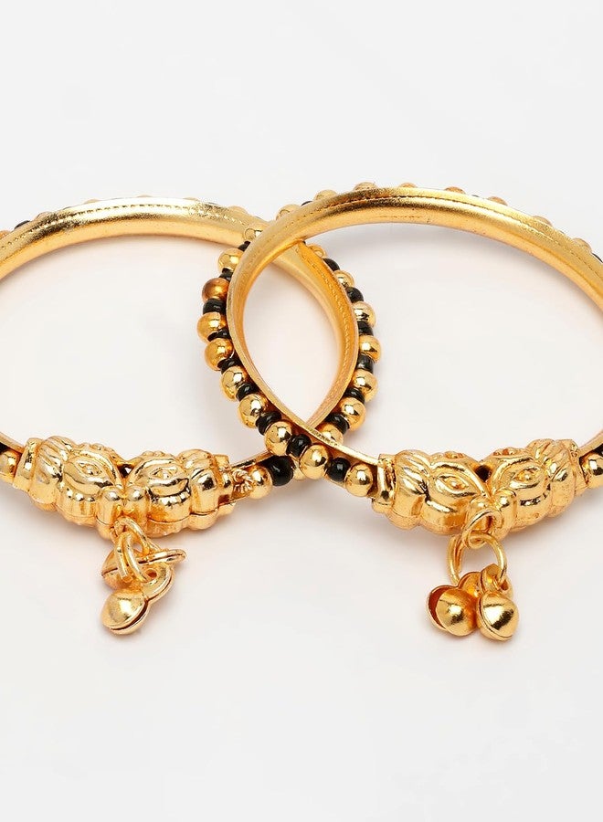 NVR Kids Set of 2 Rhodium-Plated Artificial Beads Nazariya Kada Bracelet - Image 5
