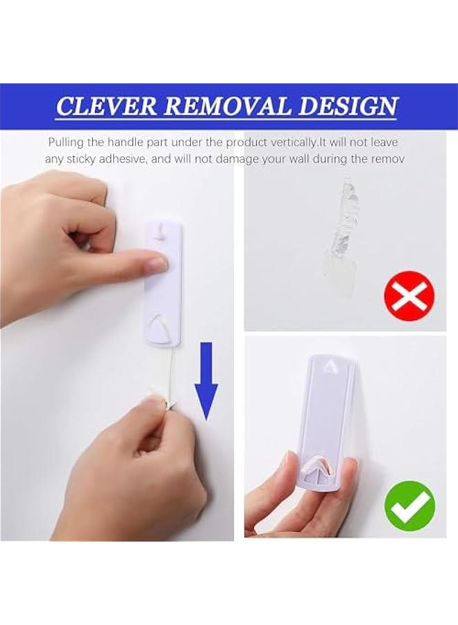Picture Hangers Picture Hanging Kit Without Nails No Trace Adhesive Art Hanger for Bathroom Kitchen Home Door Closet White 20 s) - Image 3