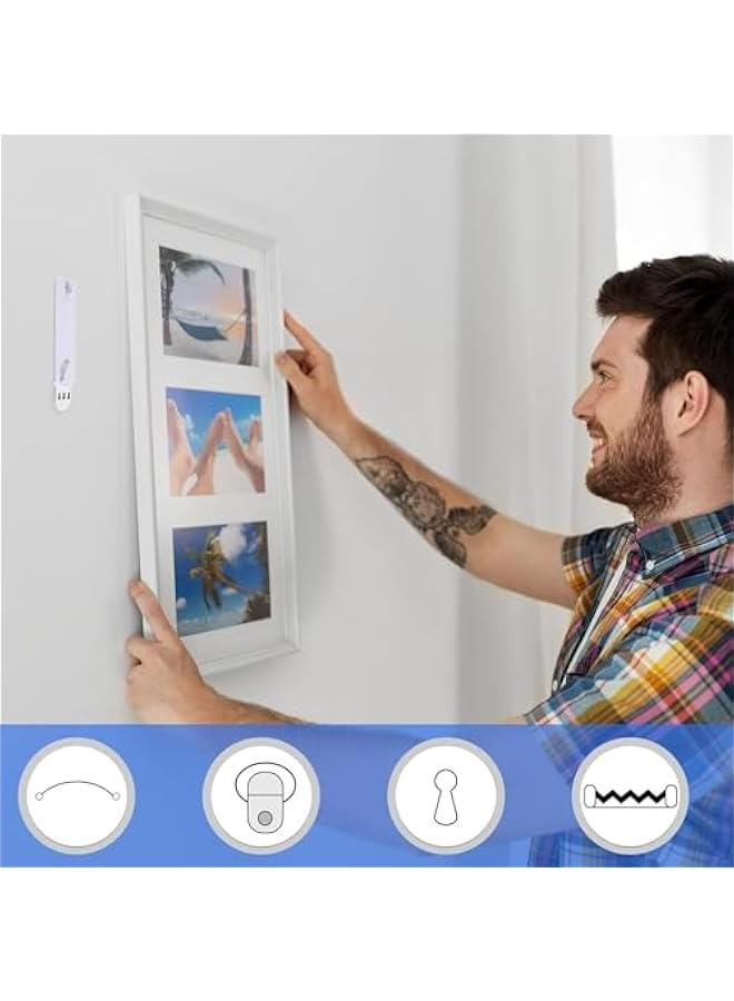 Picture Hangers Picture Hanging Kit Without Nails No Trace Adhesive Art Hanger for Bathroom Kitchen Home Door Closet White 20 s) - Image 5