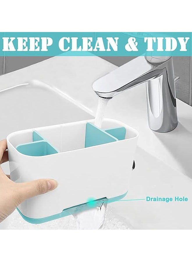 Hihonor Toothbrush Holder with Anti-Slip, Multi-Functional Storage, Large Electric Toothbrush and Toothpaste Organizer Caddy for Bathroom Vanity Sink Countertop (Blue) - Image 3