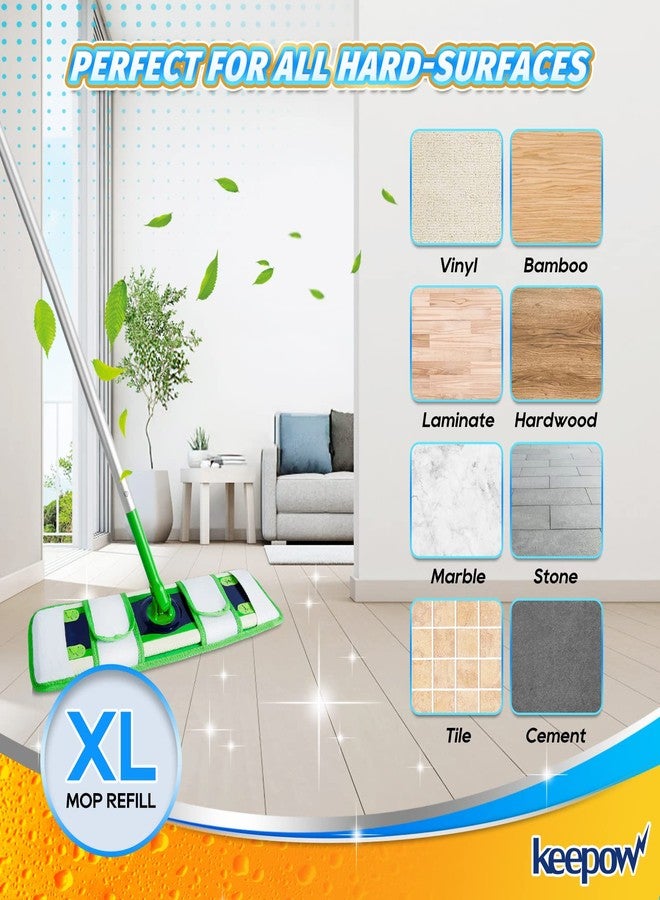 KEEPOW XL Wet Pads Refills for Swiffer XL, Wet Mopping Cloths for Swiffer XL Mop, Reusable Microfiber Mop Pads for Hardwood Floor, 4 Pack - Image 5