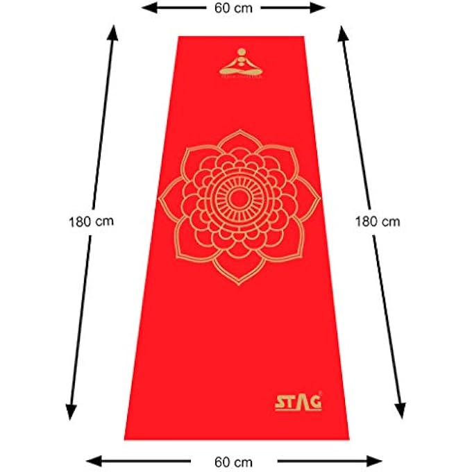STAG Designer Yoga Mat, 4Mm (Red/Gold) - Image 2