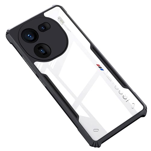 CEDO Backcover for iQOO 12 (5G) | Camera Protection Shockproof Bumper-Edge | Acrylic Crystal Clear 360 Degree Protection TPU+PC | Transparent Eagle Back Case Cover (Black) - Image 1