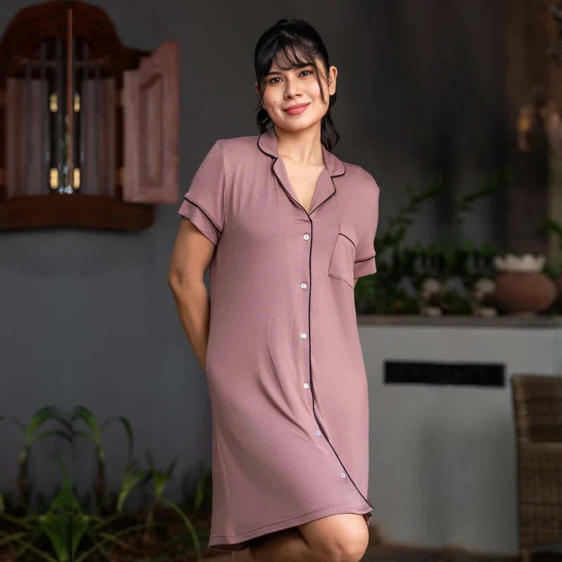 Aadaraya  Aadaraya Short Sleepshirt Short Sleeves for Women | Best Price UAE