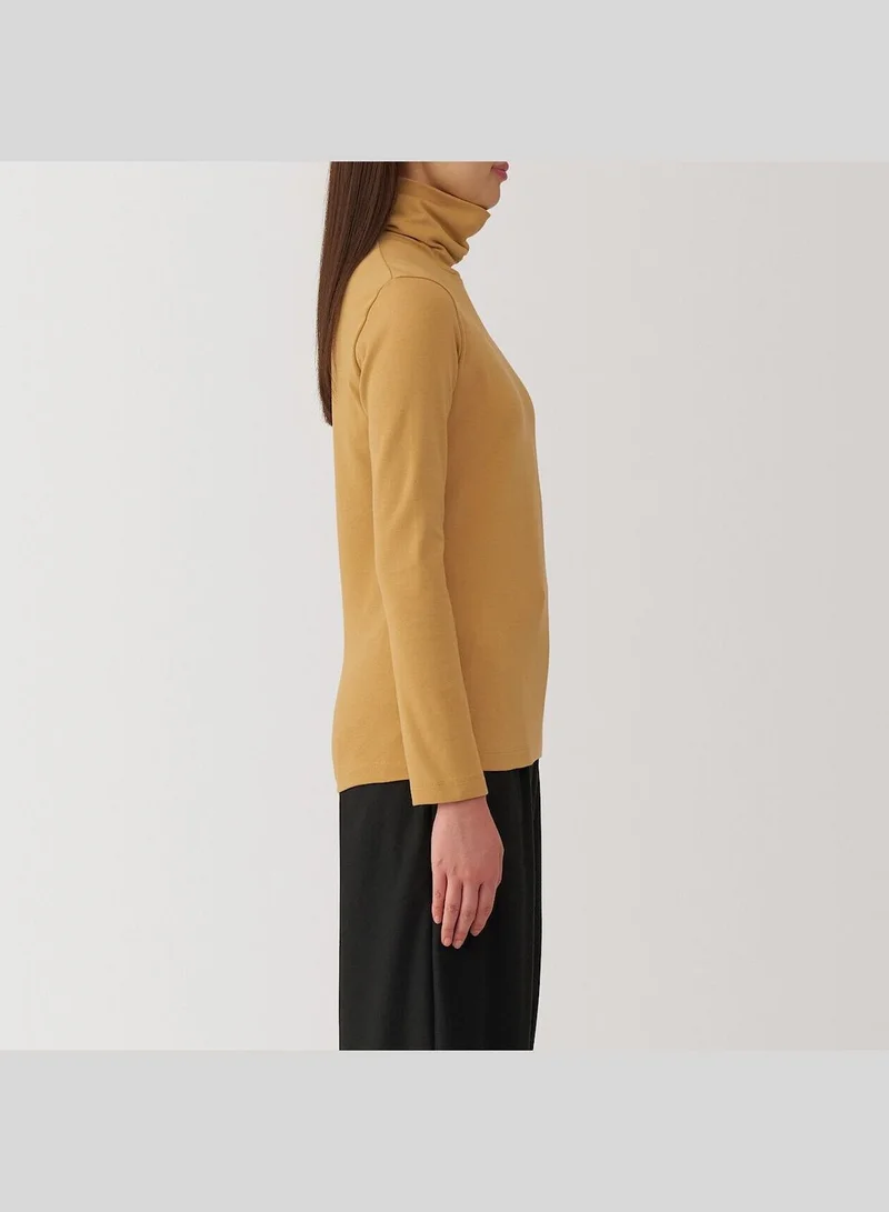 MUJI Brushed Ribbed Turtle Neck Long Sleeve T-Shirt