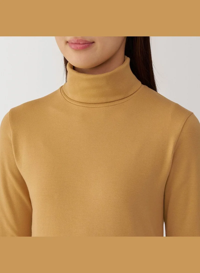 MUJI Brushed Ribbed Turtle Neck Long Sleeve T-Shirt