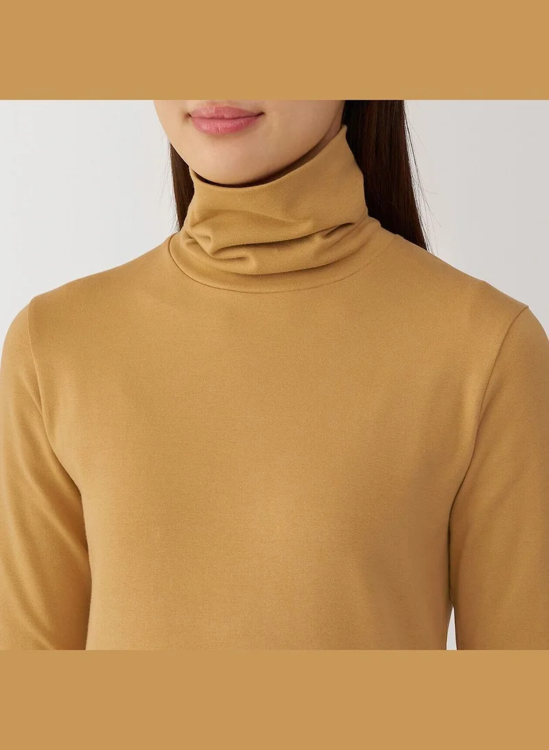 MUJI Brushed Ribbed Turtle Neck Long Sleeve T-Shirt
