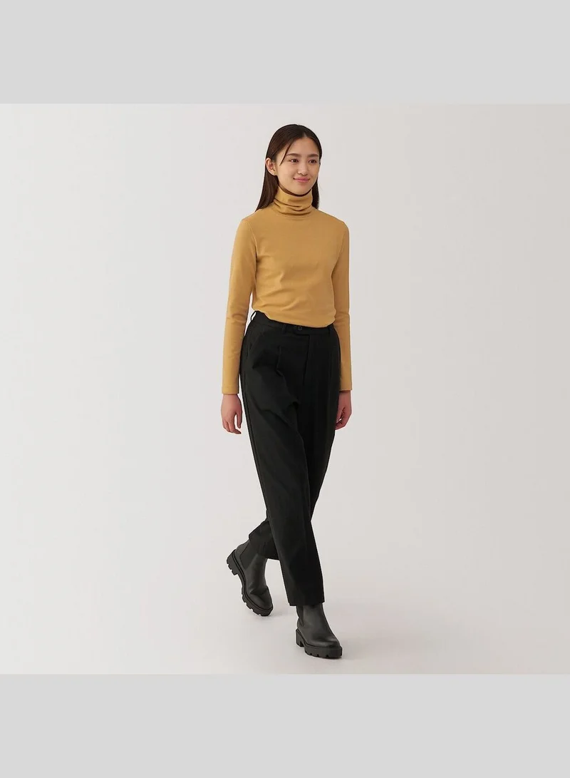 MUJI Brushed Ribbed Turtle Neck Long Sleeve T-Shirt