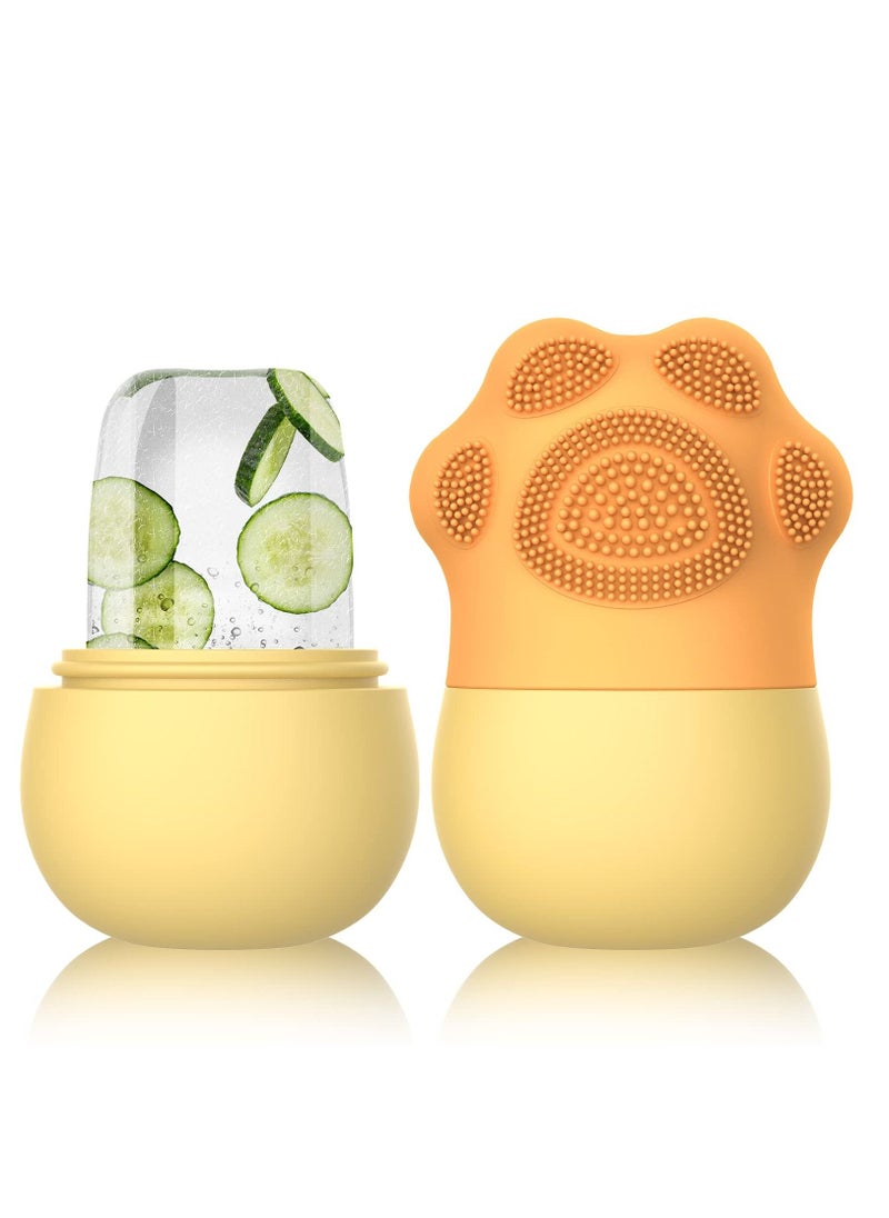 Generic - Cryo Cube Ice Roller For Face Eyes and Neck Brighten Skin & Enhance Your Natural Glow Reusable Facial Treatment to Tighten & Tone Skin & De-Puff The Eye Area Cryotherapy for Face (Yellow) - Image 1