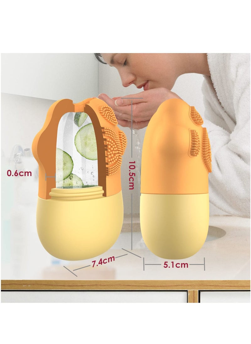 Generic - Cryo Cube Ice Roller For Face Eyes and Neck Brighten Skin & Enhance Your Natural Glow Reusable Facial Treatment to Tighten & Tone Skin & De-Puff The Eye Area Cryotherapy for Face (Yellow) - Image 1