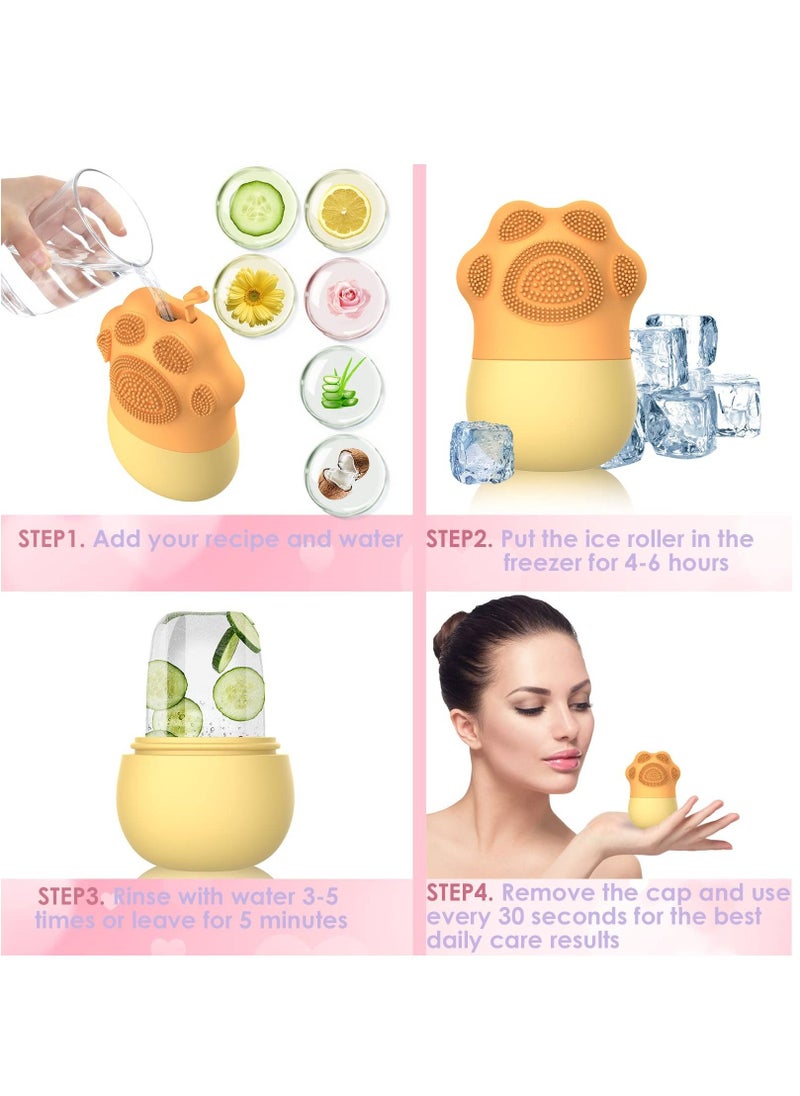 Generic - Cryo Cube Ice Roller For Face Eyes and Neck Brighten Skin & Enhance Your Natural Glow Reusable Facial Treatment to Tighten & Tone Skin & De-Puff The Eye Area Cryotherapy for Face (Yellow) - Image 1