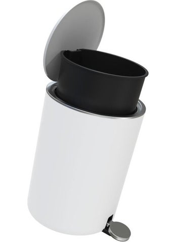 Primanova Lenox 5 Lt Pedal Dustbin - White 