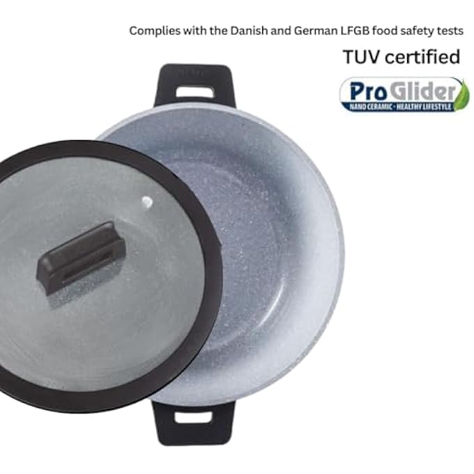 Dorsch Danish Design Ceramic Coated Casserole  Durable Scratch Resistant  NonStick Ptfe Free Tuv Certified Lfgb Tested  Optimal Heat Distribution Induction Ready Oven Safe 22Cm 3Ltr - Image 5