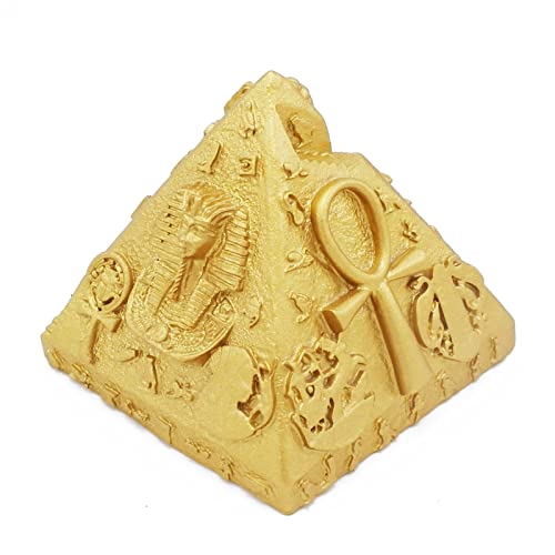 Kocris Casa Egypt Decor Statues Aquarium Pyramid Pharaoh Betta Fish Tank Decorations Figurine Sculpture Ancient Reptile Turtle Lizard Spider Tanks Terrarium Egyptian Décor Ornament Pet Gold - Image 5