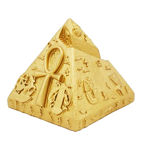 Kocris Casa Egypt Decor Statues Aquarium Pyramid Pharaoh Betta Fish Tank Decorations Figurine Sculpture Ancient Reptile Turtle Lizard Spider Tanks Terrarium Egyptian Décor Ornament Pet Gold - Image 1
