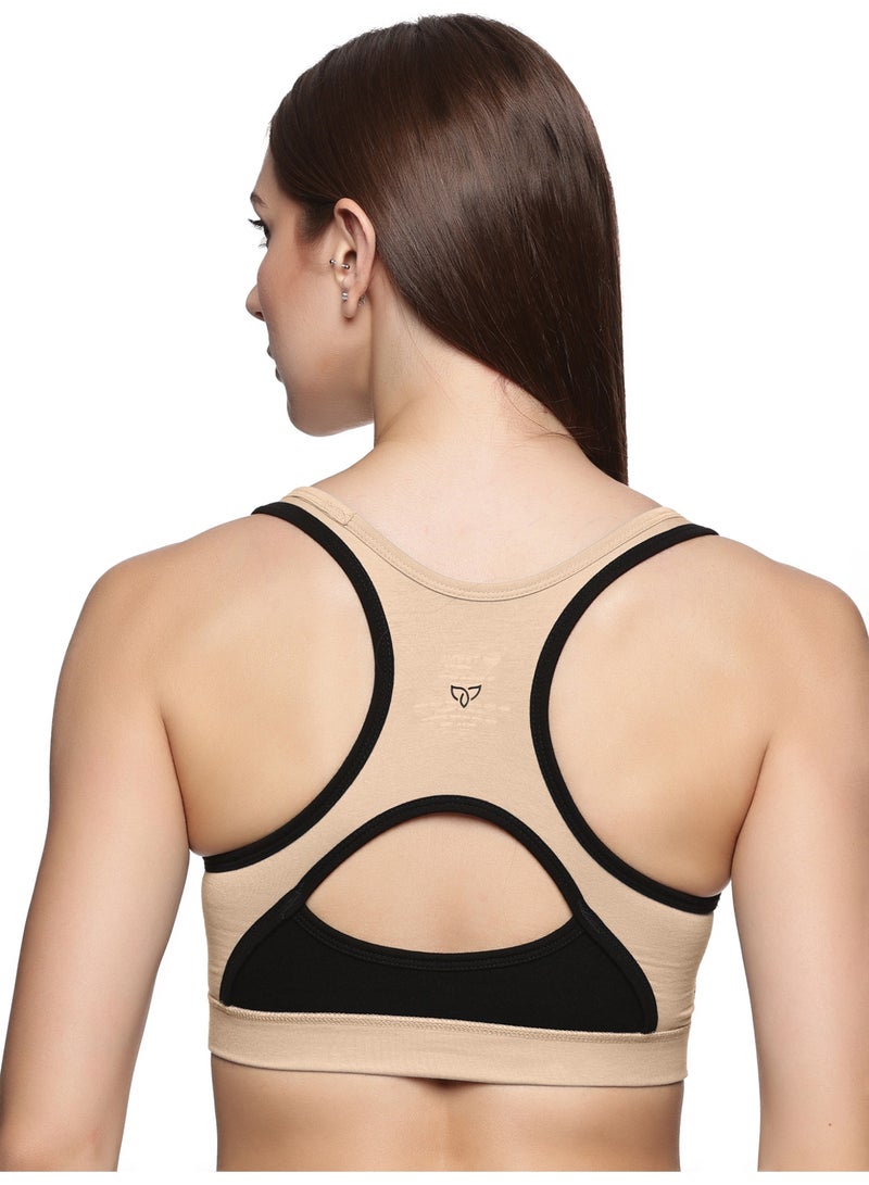 تينز لايفستايل حمالة صدر رياضية بدون أسلاك من القطن الممشط فائق النعومة والإيلاستين المرن بتغطية كاملة مع أشرطة أوسع ووسادات قابلة للإزالة - Image 3