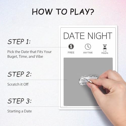 Lapogy Romantic Card Games for Date Night - 40 pcs Date Ideas Scratch Off Date Adventurous Cards Valentines Day Bridal Shower Gifts Wedding Engagement Couple Gifts for Boyfriend Her Girlfriend Men Women - Image 3