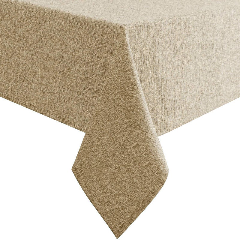 CASANEST Washable Jute Table Cover 68 Seater Pack of 1 Heat Resistant Table Cover for Kitchen TableDining Table Wedding Party 54 x 90 Inches Beige Round - Image 5
