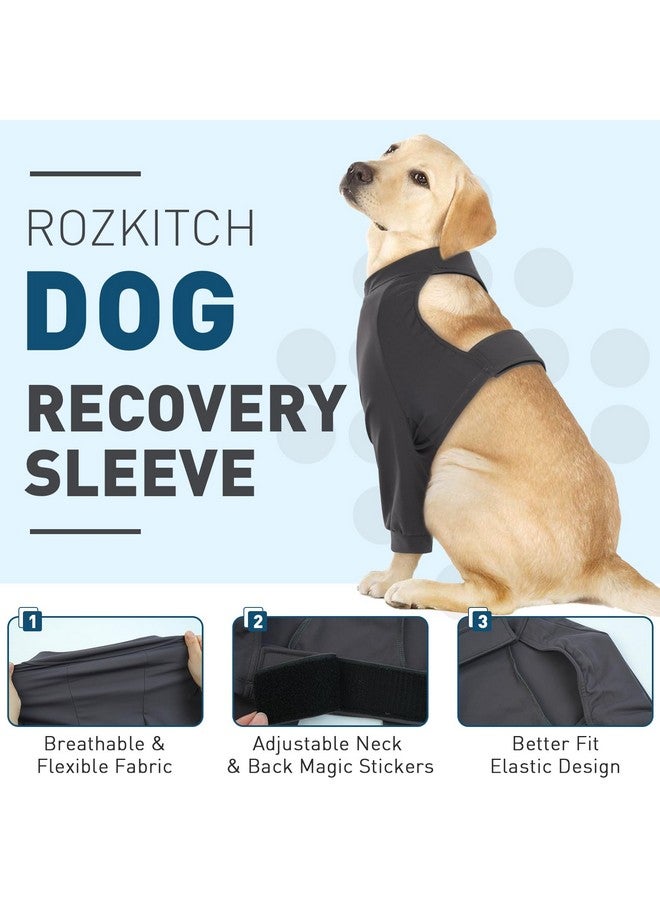 ROZKITCH Dog Surgery Recovery Sleeve Front Legs, Pet Anti Licking Wound Elbow Brace Elbow Protector, Dog Recovery Suit Cone Collar Alternative for Joint Care ACL CCL Arthritis Sprain Blue XL - Image 2