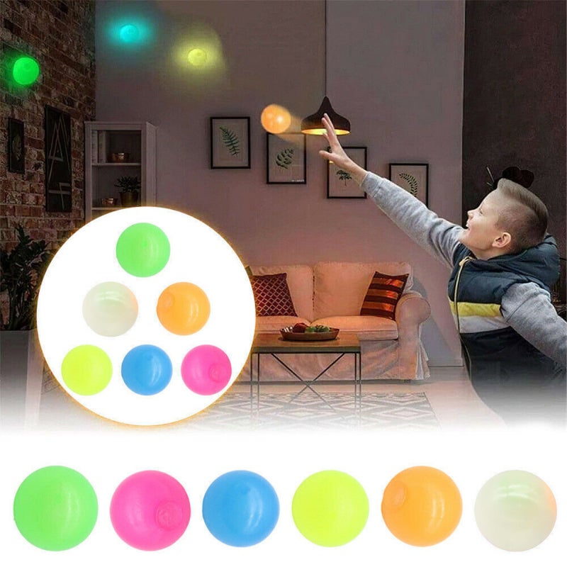 Dream Ball Glowing Sticky Ceiling Toy - Soft Pressure Ball Returning Bounce Back for Parent-Child Sports - Image 1