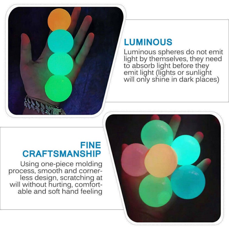 Dream Ball Glowing Sticky Ceiling Toy - Soft Pressure Ball Returning Bounce Back for Parent-Child Sports - Image 2
