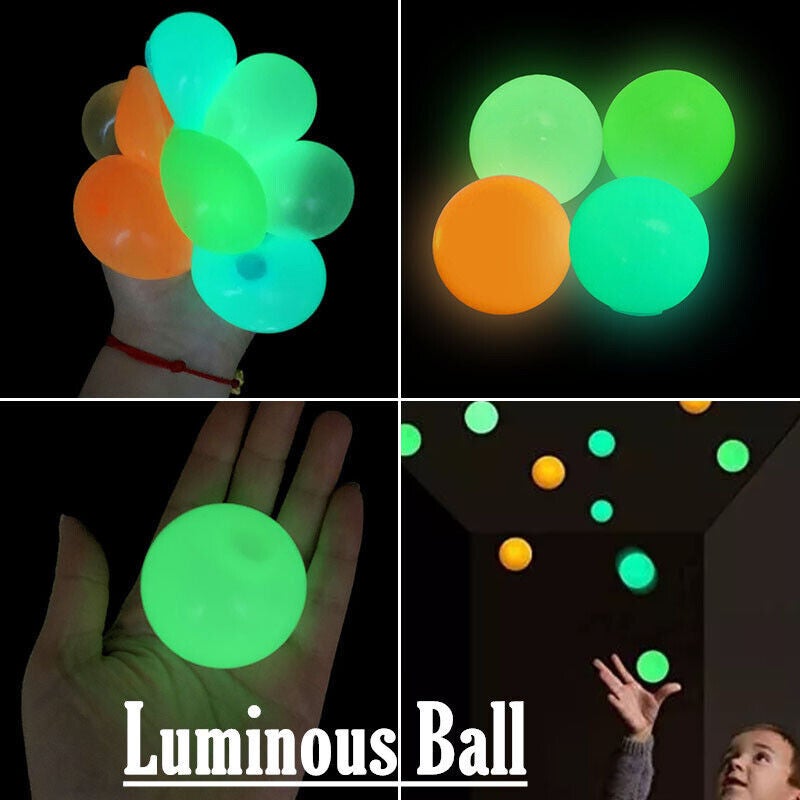 Dream Ball Glowing Sticky Ceiling Toy - Soft Pressure Ball Returning Bounce Back for Parent-Child Sports - Image 4
