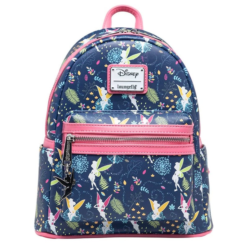 Loungefly Womens Disney Pink Tinkerbell Glow in the Dark Allover Print Backpack