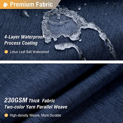 BTTN Navy Blue Shower Curtain Linen Textured Heavy Duty Waterproof Cloth Shower Curtain Set with 12 Plastic Hooks Hotel Spa Luxury Simple Decorative Thick Fabric Shower Curtain for Bathroom 72x72 - Image 3