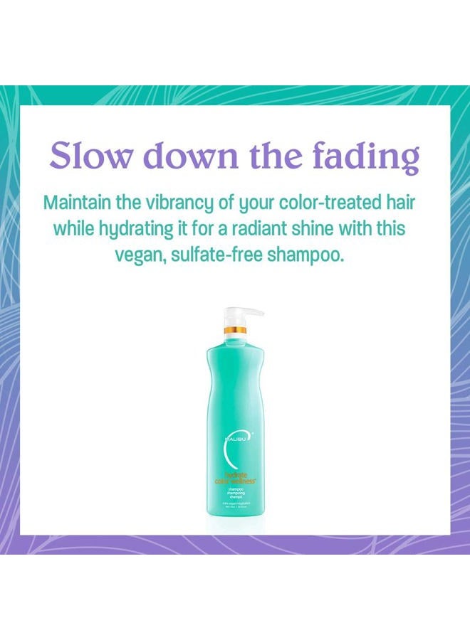 Malibu C Hydrate Color Wellness Shampoo - Shampoo for Color Treated Hair and Fights Fade - Sulfate Free + Gentle Cleansing Hair Care (33.8 oz) - Image 2